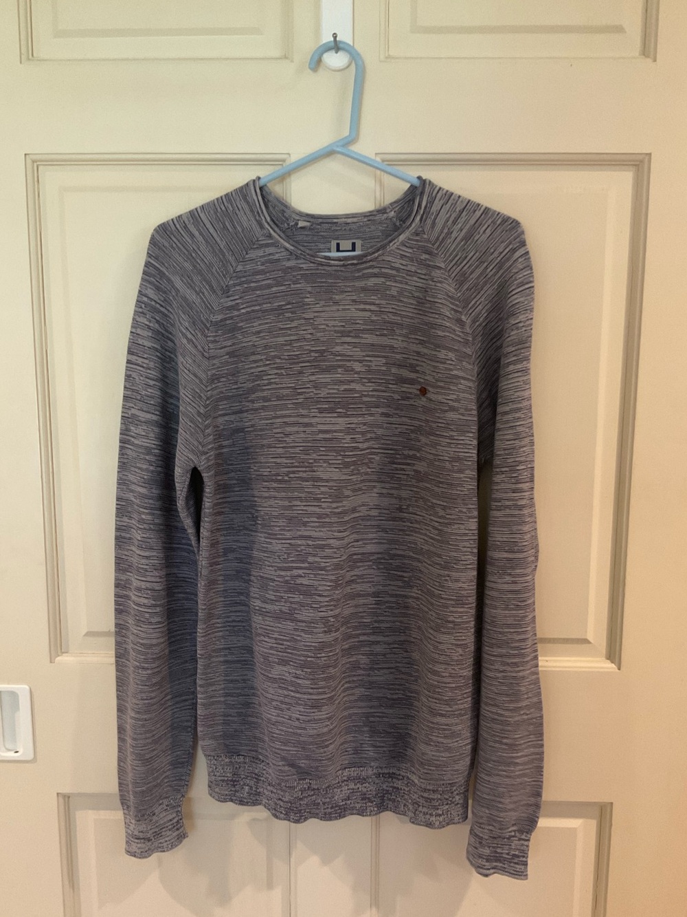 Adolfo Dominguez Men's Marled Gray Crewneck Sweater size M designer